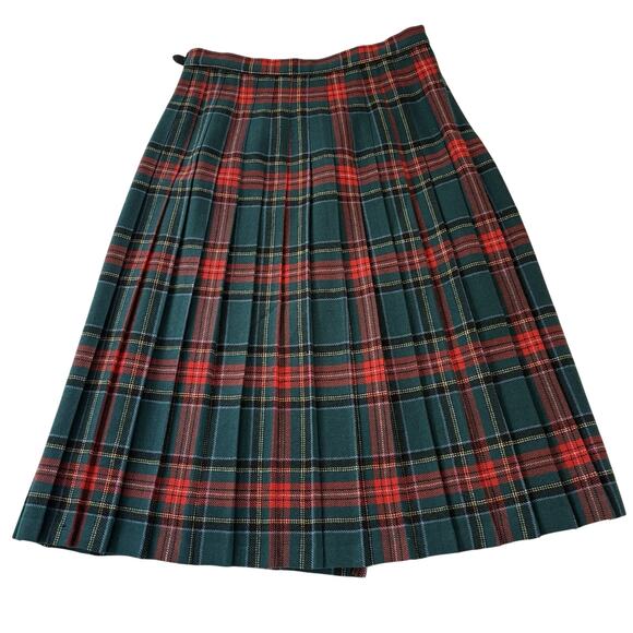 Vtg Laird Portch of Scotland Red Tartan Plaid Wrap Skirt Wool Waist 28 *read* - Picture 2 of 13